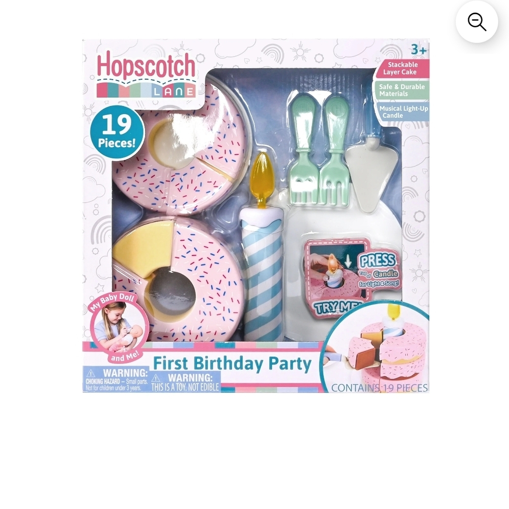 First Birthday Cake Topper Set - Pink and White